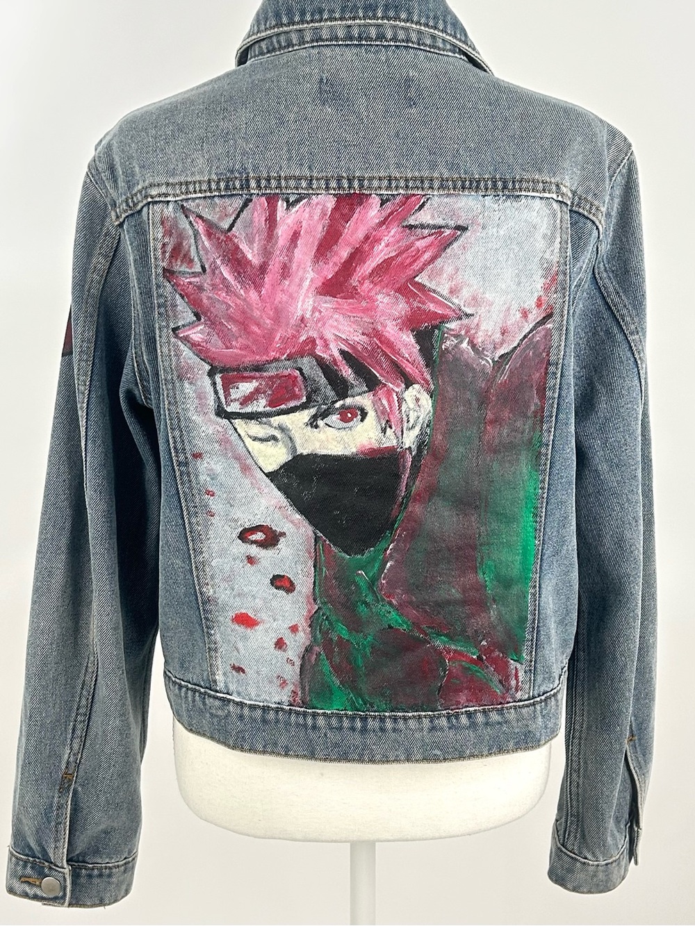 Vigoss Naruto Pain One of a Kind Hand Painted Denim Jacket